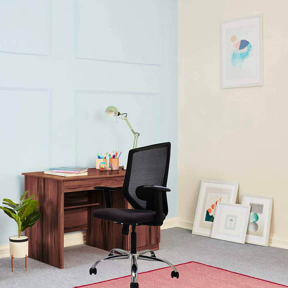 Wakefit Sandra Medium Back Office Chair (Black)